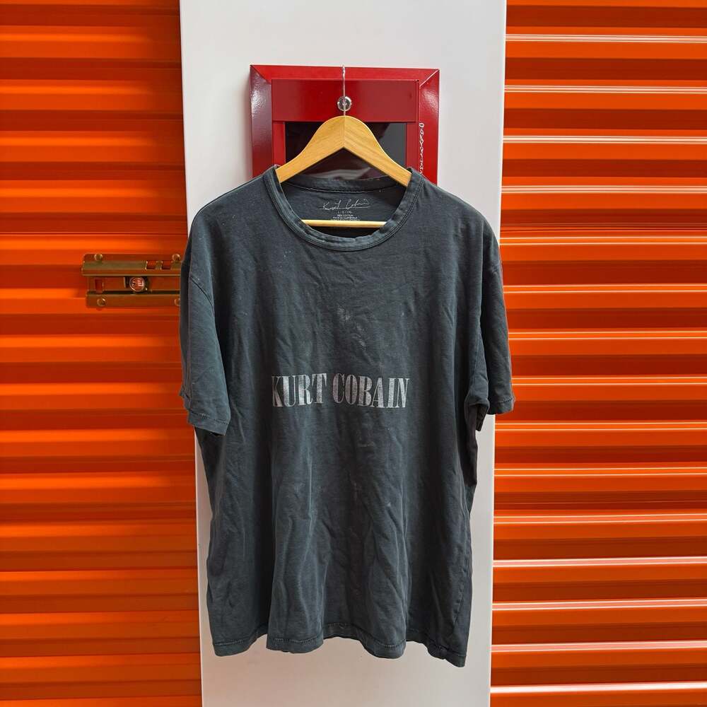 Kurt Cobain Washed Black Graphic Tee T-Shirt